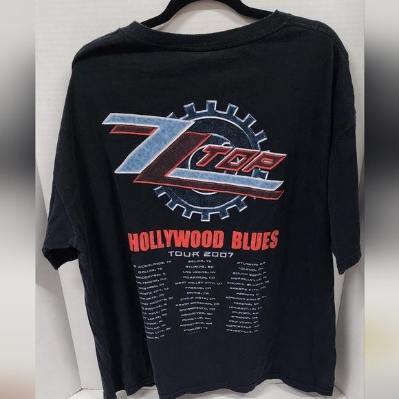ZZ Top Hollywood Blues Tour T Shirt Size XL 2007 Tour Dates on Back Double Sided - Picture 5 of 7